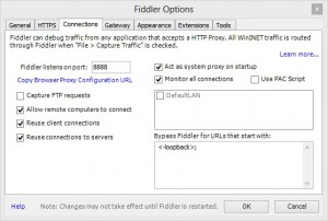 Fiddler Connections Proxy